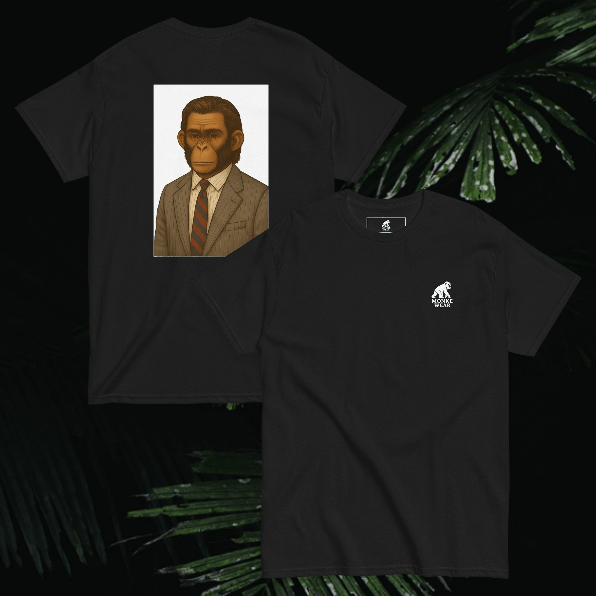 tshirt with businessman ape patrick bateman